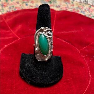 Elegant Sterling Silver Malchinite Ring Size 6.5